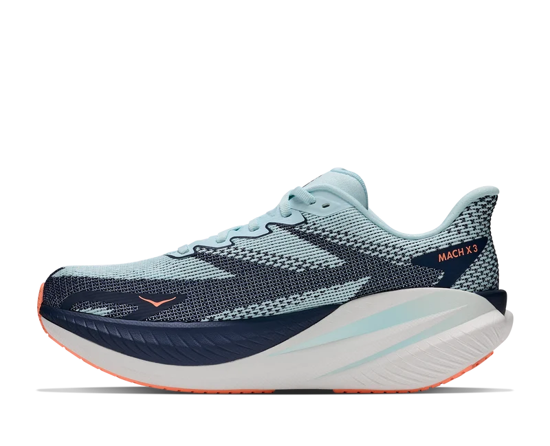 Hoka Mach X 3, Laufschuhe, Damen, Glimmering Blue/Varsity Navy