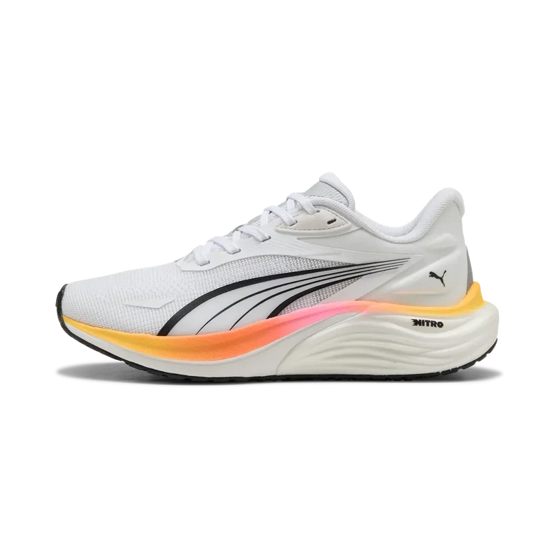 Puma Electrify Nitro 4, Laufschuhe, Damen, PUMA White/Sun Stream/Poison Pink