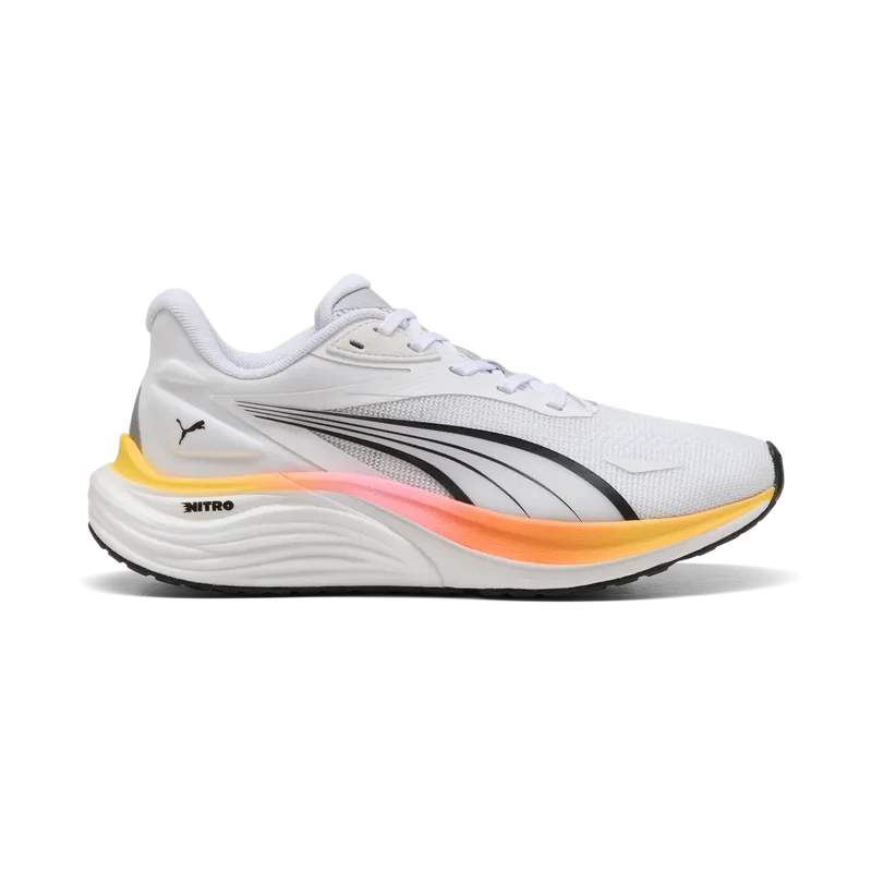 Puma Electrify Nitro 4, Laufschuhe, Damen, PUMA White/Sun Stream/Poison Pink