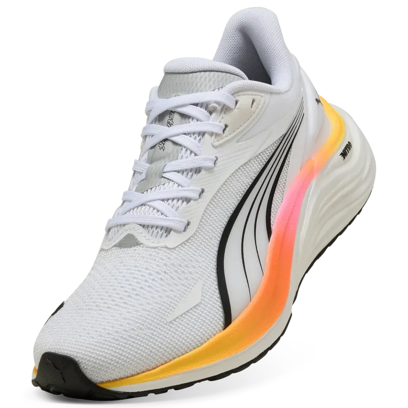 Puma Electrify Nitro 4, Laufschuhe, Damen, PUMA White/Sun Stream/Poison Pink