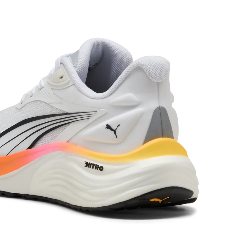 Puma Electrify Nitro 4, Laufschuhe, Damen, PUMA White/Sun Stream/Poison Pink