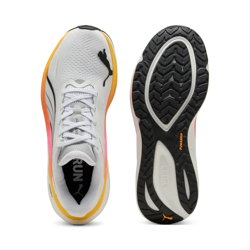 Puma Electrify Nitro 4, Laufschuhe, Damen, PUMA White/Sun Stream/Poison Pink