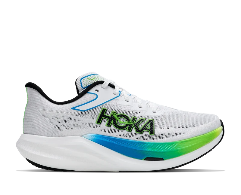 Hoka Rocket X 3, Laufschuh, unisex, Frost/Electric Lime
