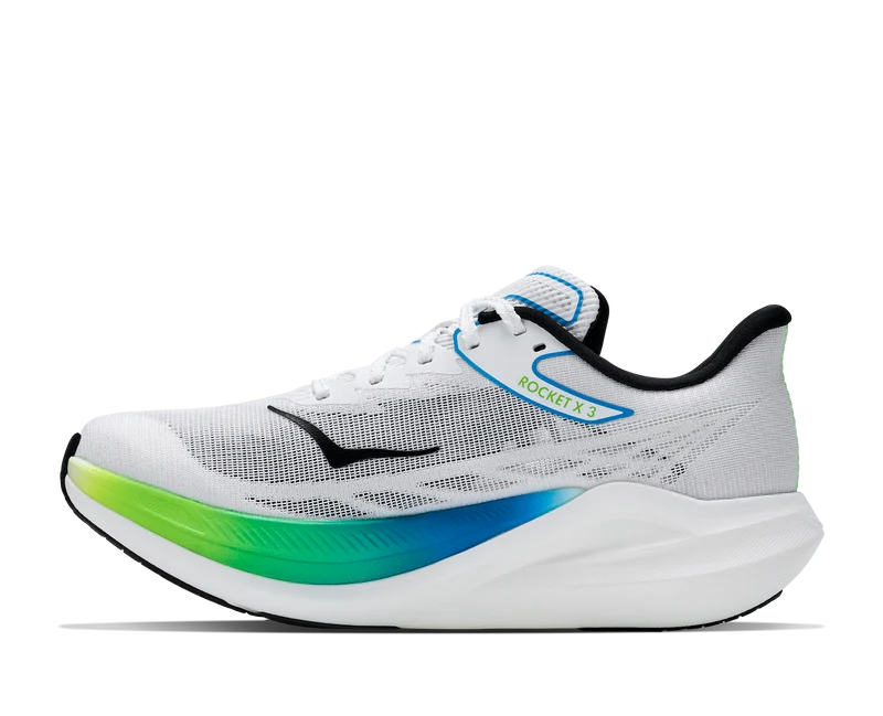 Hoka Rocket X 3, Laufschuh, unisex, Frost/Electric Lime