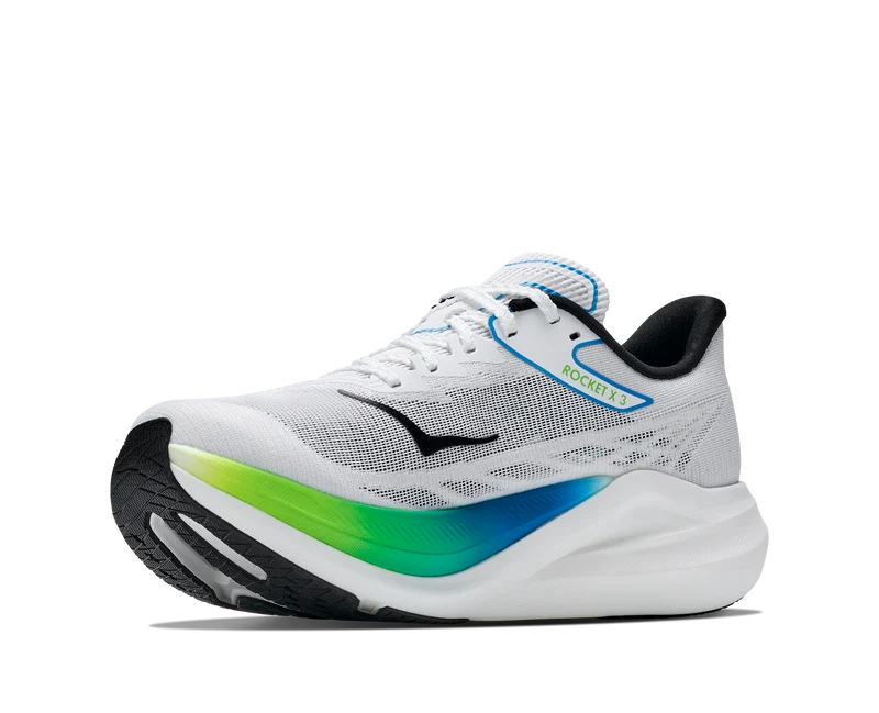 Hoka Rocket X 3, Laufschuh, unisex, Frost/Electric Lime
