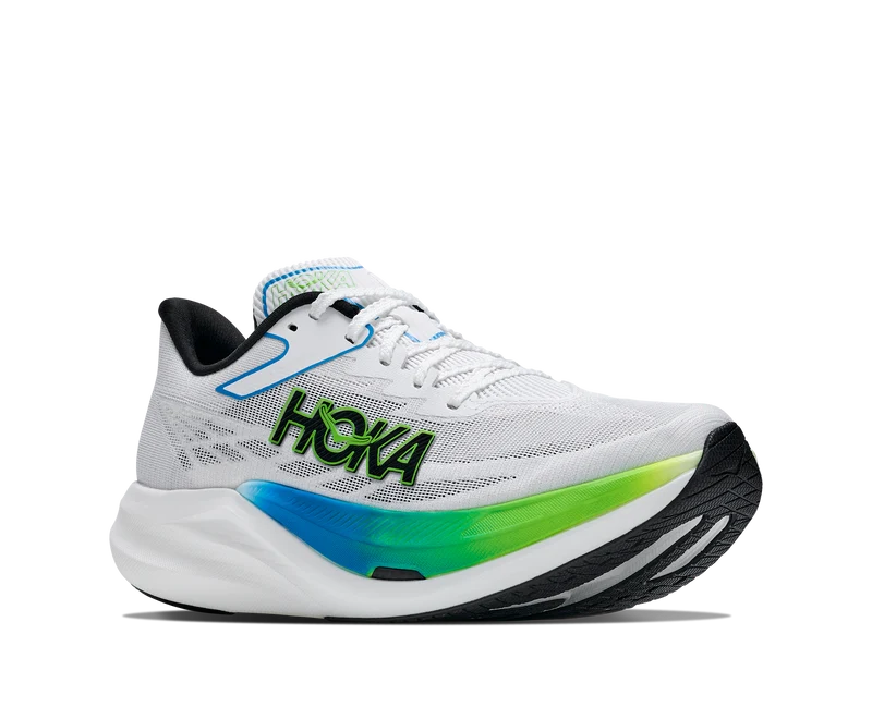 Hoka Rocket X 3, Laufschuh, unisex, Frost/Electric Lime