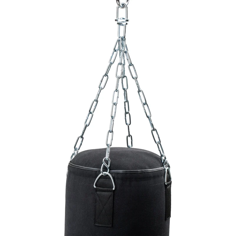 Canvas-Boxsack in schwarz mit Stahlkette