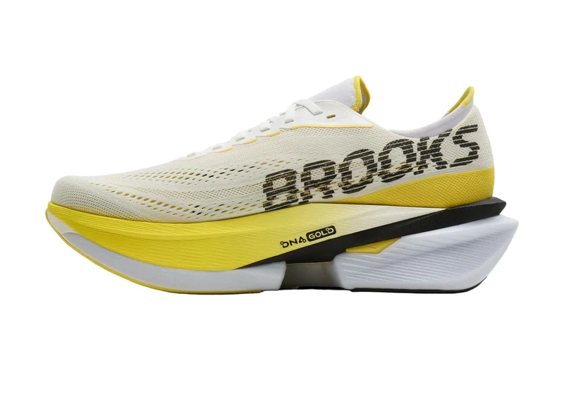 Brooks Hyperion Max 4, Laufschuhe, Herren, White/Cyber Yellow/Black