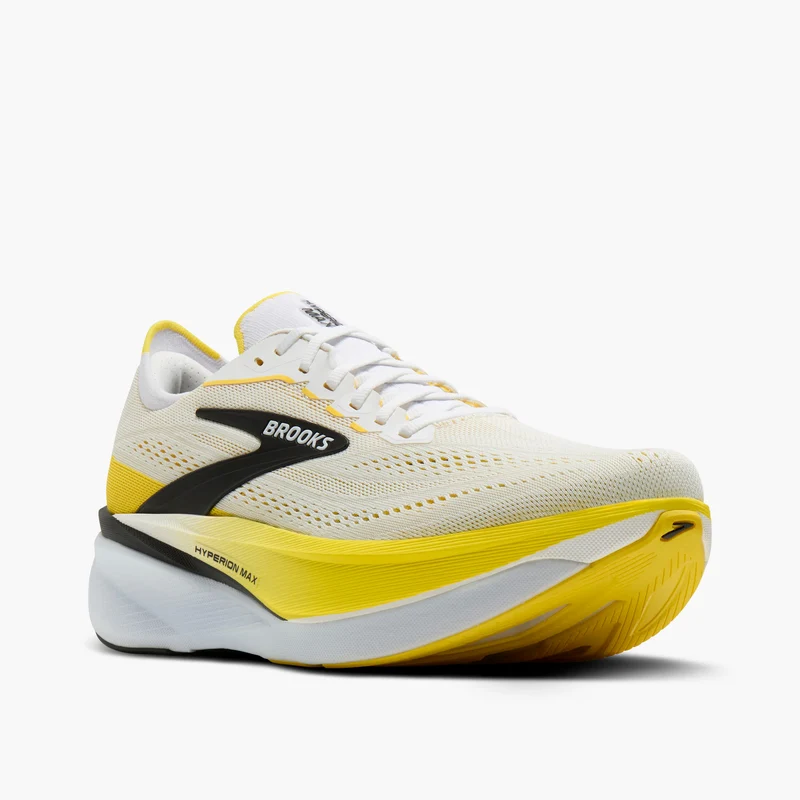 Brooks Hyperion Max 4, Laufschuhe, Herren, White/Cyber Yellow/Black