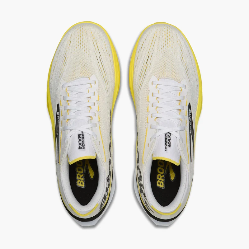 Brooks Hyperion Max 4, Laufschuhe, Herren, White/Cyber Yellow/Black
