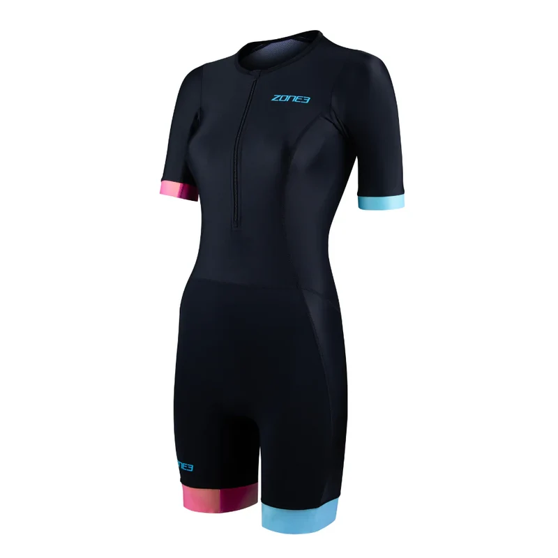 Zone3 Activate Plus, Short Sleeve Trisuit, Kurzarm, Damen, Black/Neon