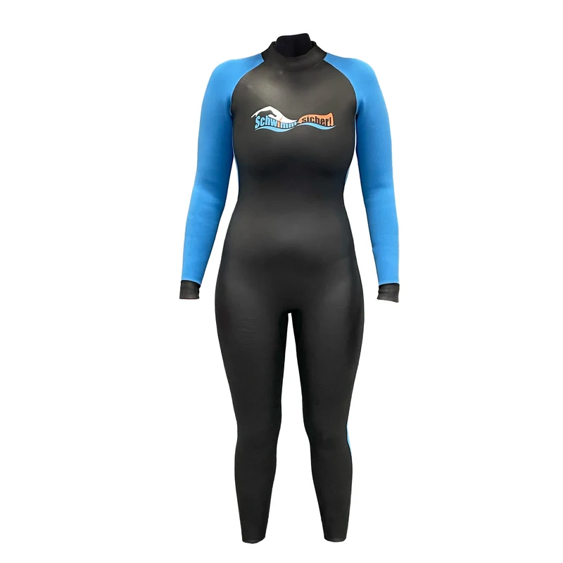 schwimm-sicher.de Essential Openwater Wetsuit, Neoprenanzug, Damen, schwarz/blau