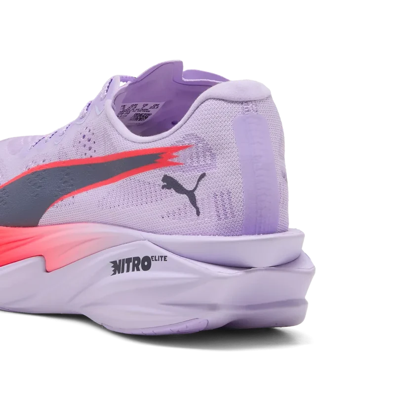 Puma Deviate Nitro Elite 4, Laufschuh, Damen, Light Lavender/Ultra Red/Inky Depths