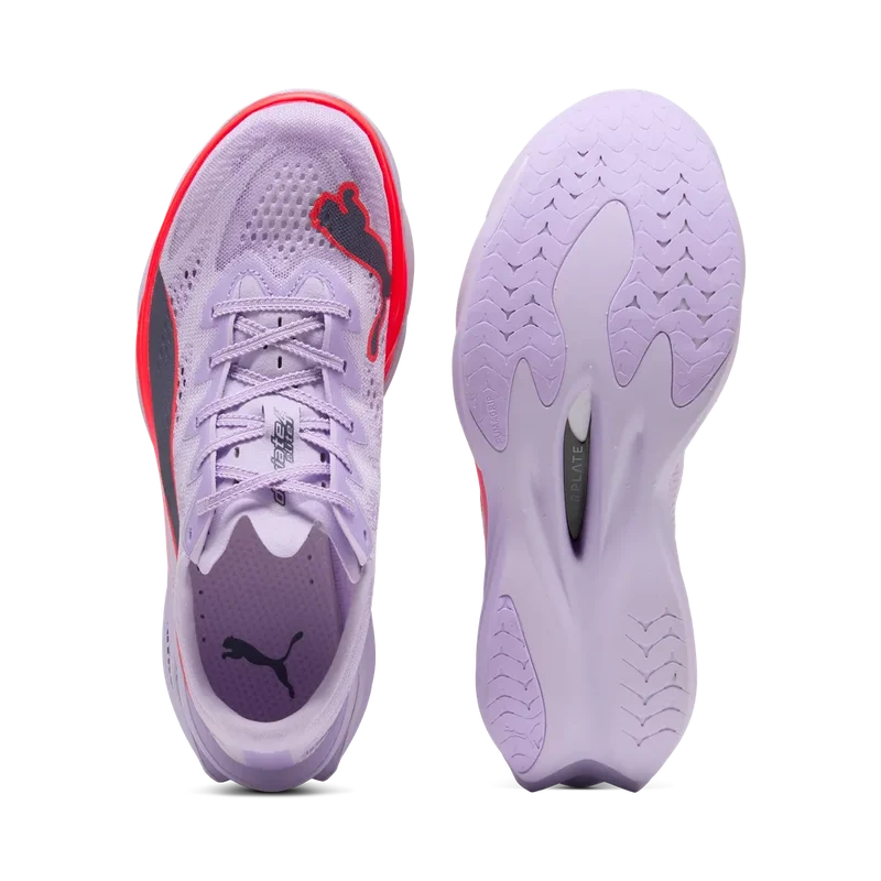 Puma Deviate Nitro Elite 4, Laufschuh, Damen, Light Lavender/Ultra Red/Inky Depths