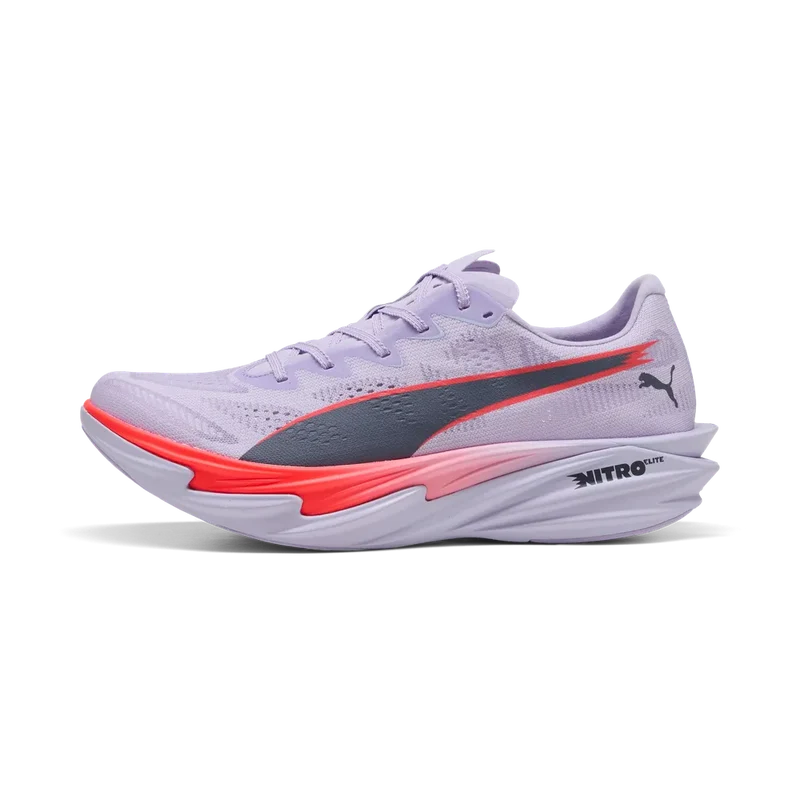 Puma Deviate Nitro Elite 4, Laufschuh, Herren, Light Lavender/Ultra Red/Inky Depths