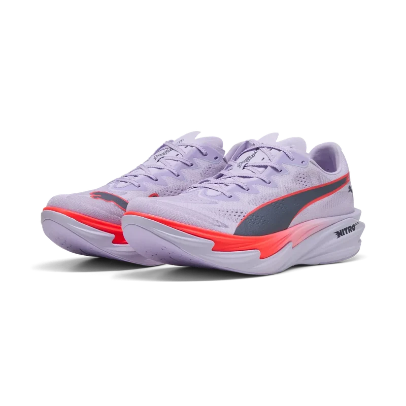 Puma Deviate Nitro Elite 4, Laufschuh, Herren, Light Lavender/Ultra Red/Inky Depths
