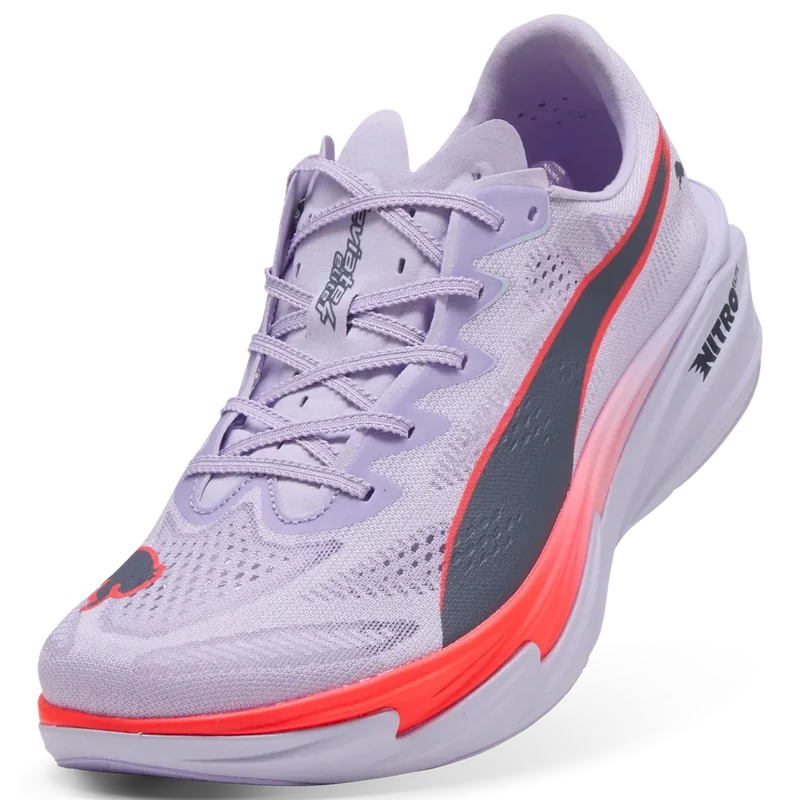 Puma Deviate Nitro Elite 4, Laufschuh, Herren, Light Lavender/Ultra Red/Inky Depths