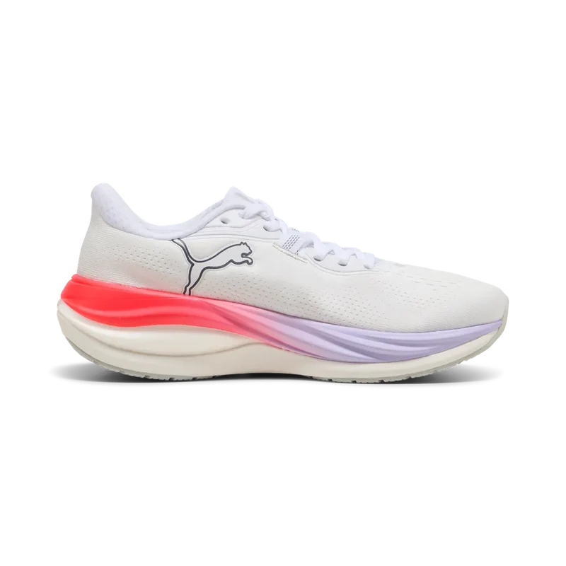 Puma Electrify Nitro 5, Laufschuhe, Damen, PUMA White/Ultra Red/Light Lavender