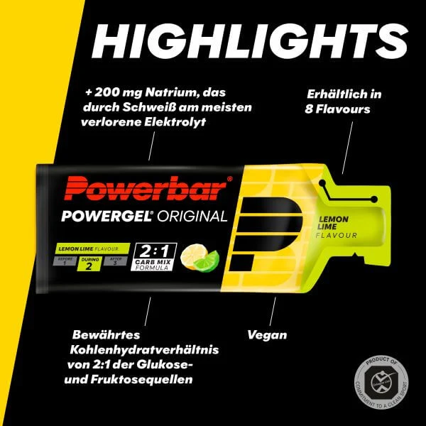 Powerbar Powergel Original, Lemon-Lime, 41g, MHD 2/26