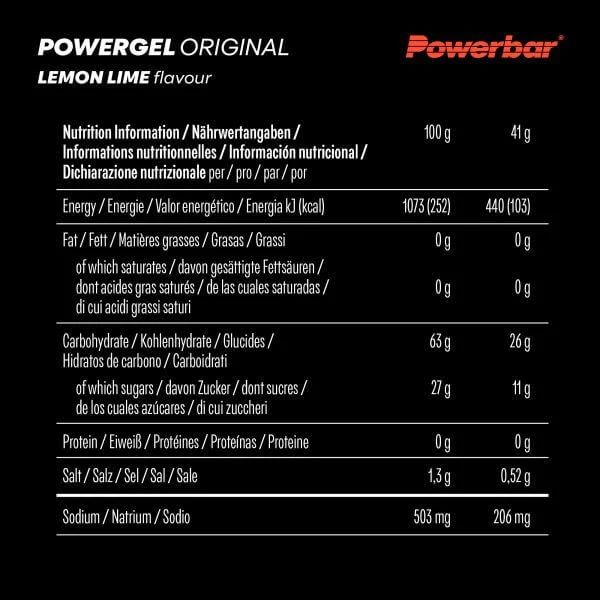 Powerbar Powergel Original, Lemon-Lime, 41g, MHD 2/26