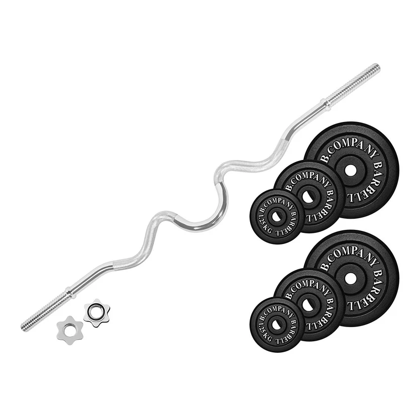 Guss Hantel-Set 25 Kg Super SZ-Curlstange Gewichte Hantelset