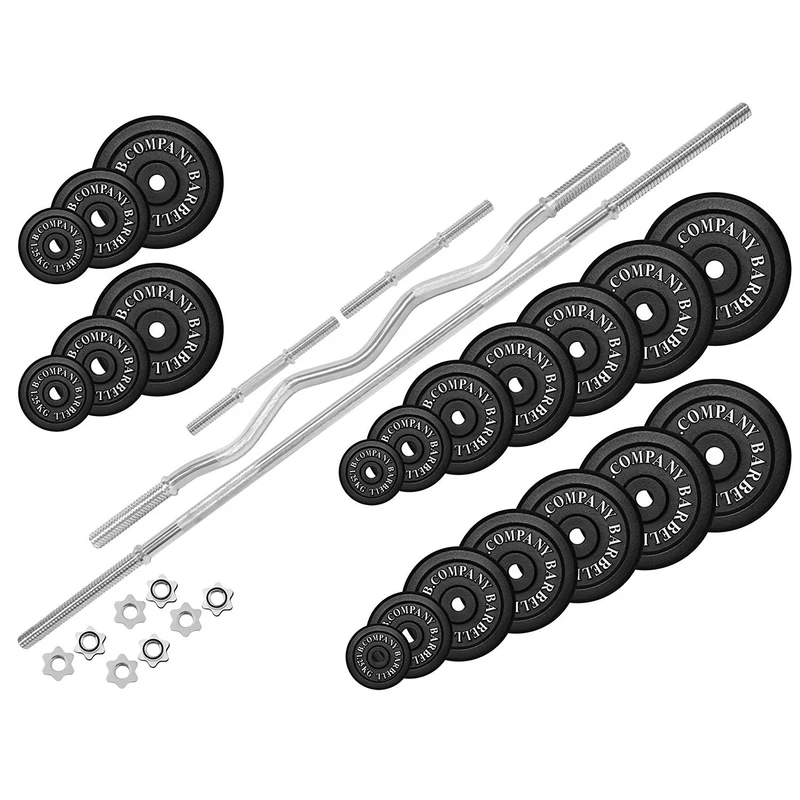 Guss Hantel-Set 195,5 Kg Langhantel SZ-Hantel Gewichte Curlstange