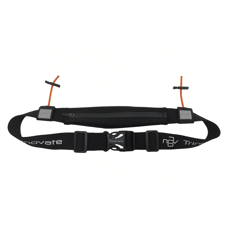 Trinovate Race Belt with Lycra Pocket Ultra Edition, Startnummernband mit Tasche, Midnight Black