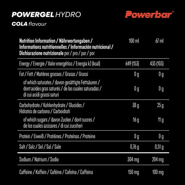 Powerbar Powergel Hydro, Cola, 67ml