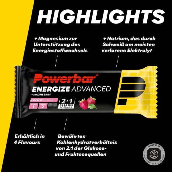 Powerbar Energize Advanced Riegel, Himbeere, 55g