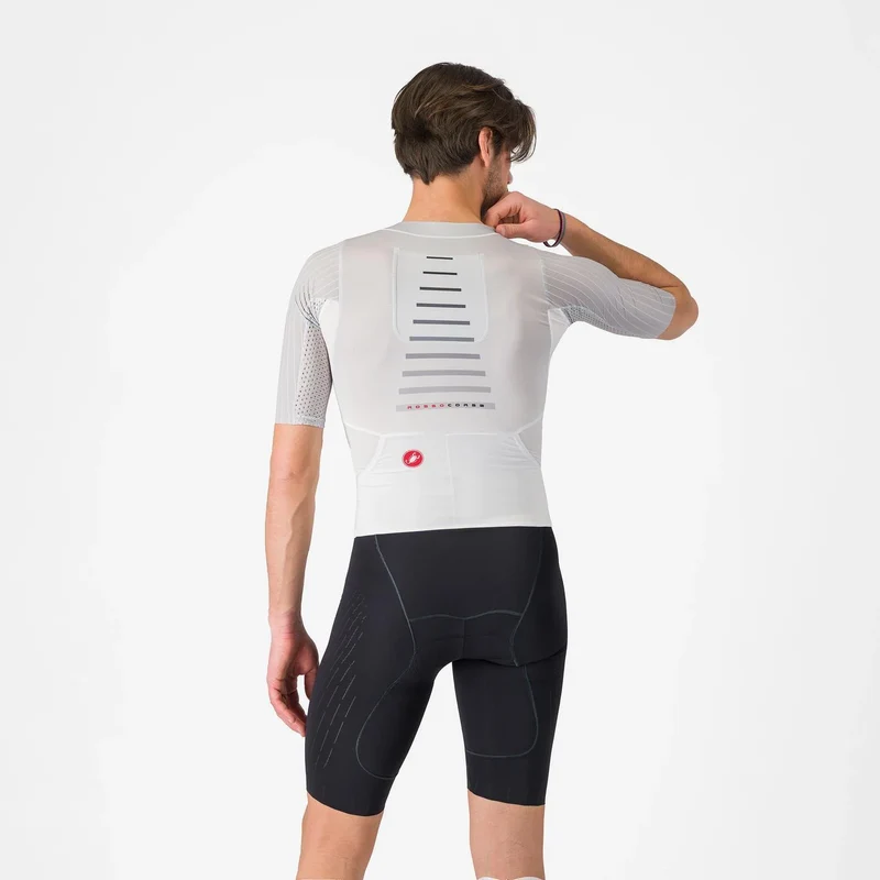 Castelli Free Sanremo 3 Short Sleeve Trisuit, Herren, White/Black