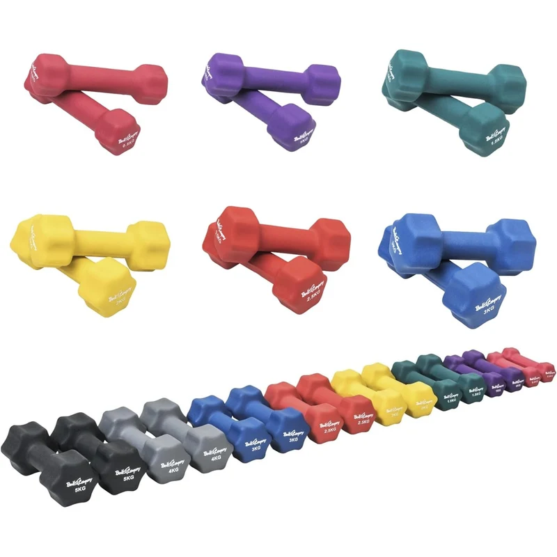 21Kg (2x0.5, 2x1, 2x1.5, 2x2, 2x2.5, 2x3) Neopren Gymnastik Hanteln