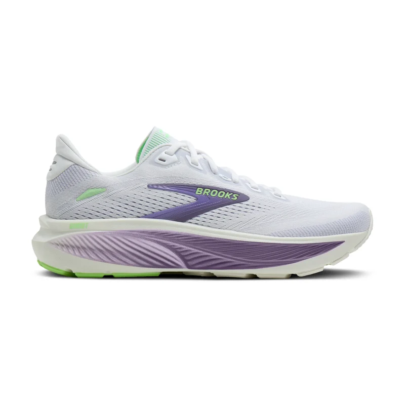Brooks Ghost 18, Laufschuh, Damen, White/Purple Hebe/Green