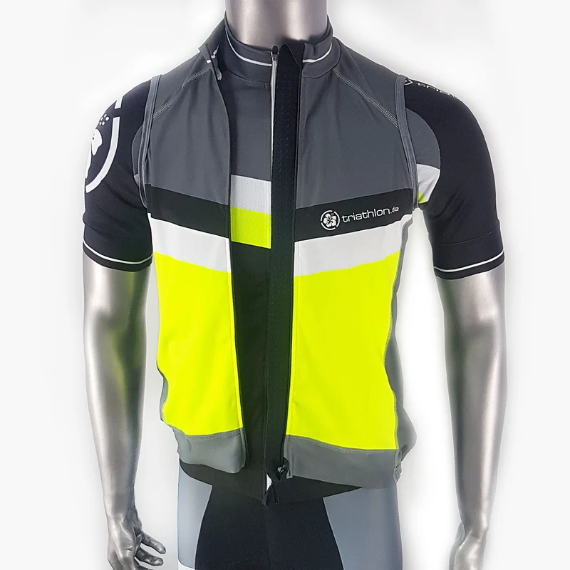triathlon.de Elite Radweste, Herren, schwarz/grau/gelb