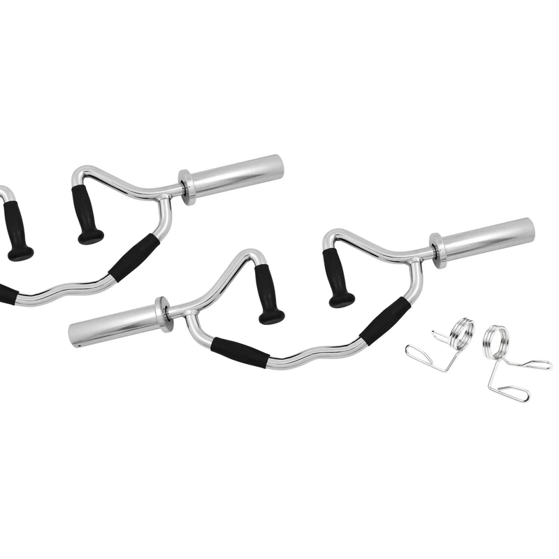 Olympia Tri-Trap Bar inkl. Federverschlüssen 50/51 mm l Spezielle Hantelstange für effektives Trizep