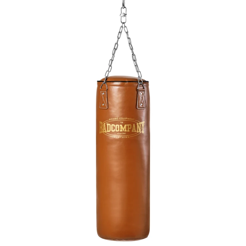 Retro Boxsack aus Kunstleder mit Stahlkette