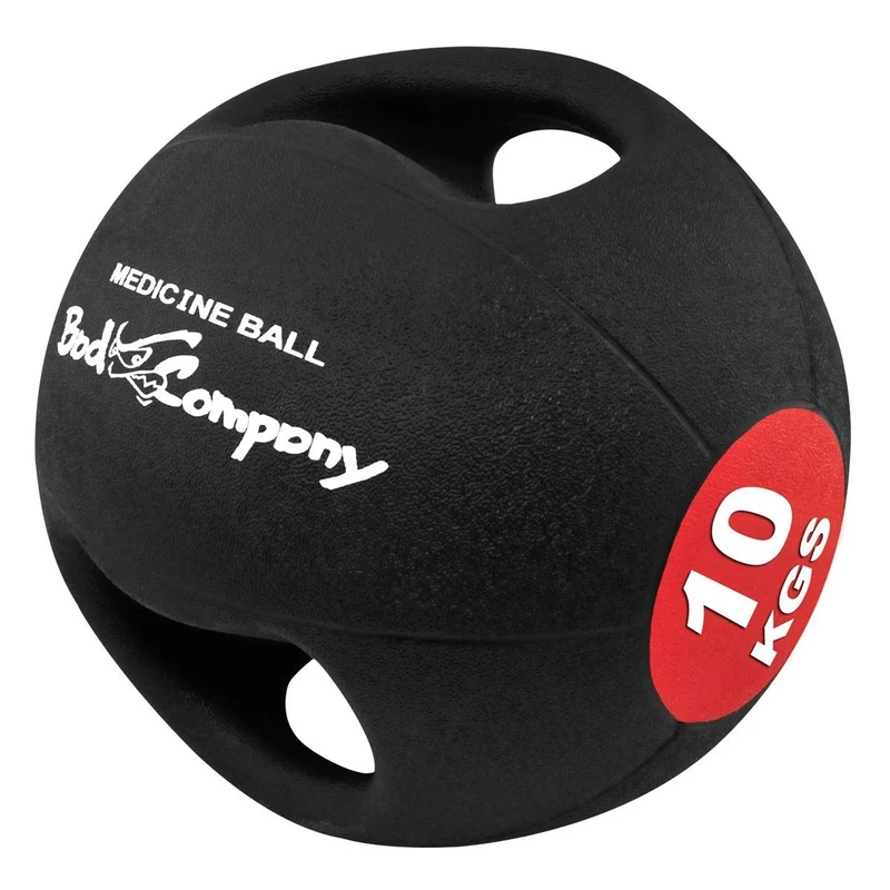 Medizinball mit Doppelgriff aus Gummi 10 kg