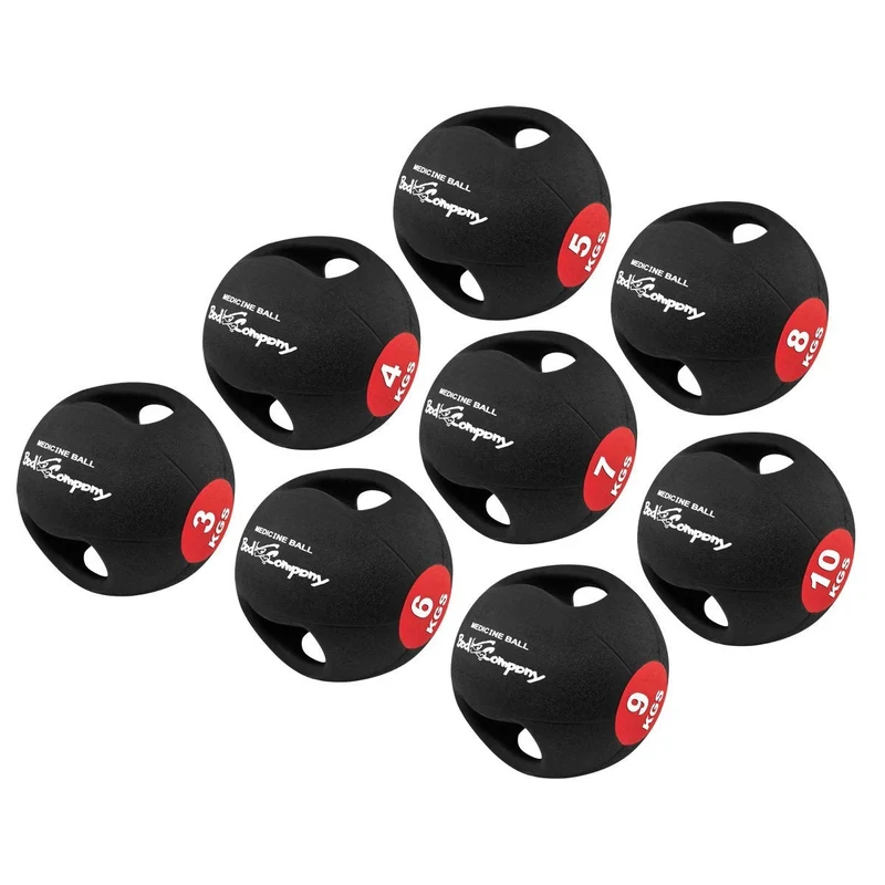 Medizinball mit Doppelgriff aus Gummi 8 kg
