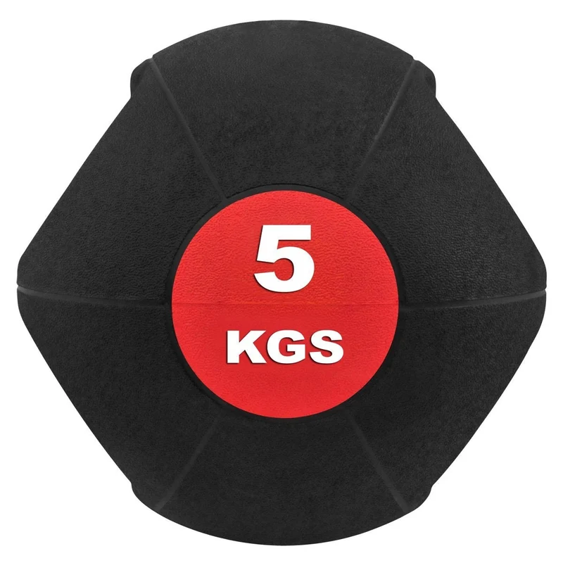 Medizinball mit Doppelgriff aus Gummi 5 kg