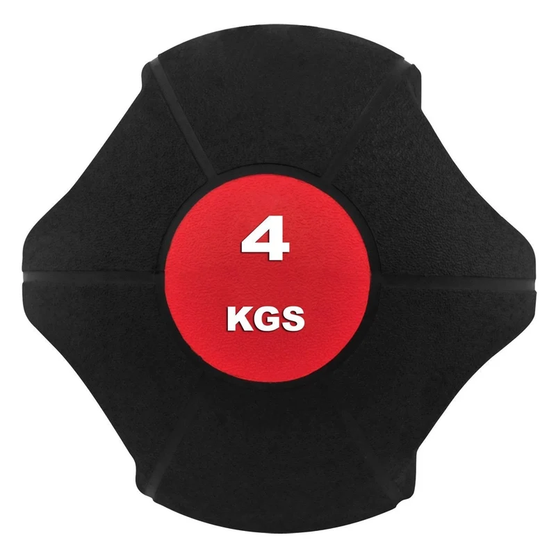 Medizinball mit Doppelgriff aus Gummi 4 kg