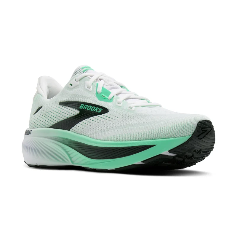 Brooks Ghost 18, Laufschuhe, Herren, White/Spring Bud/Spruce