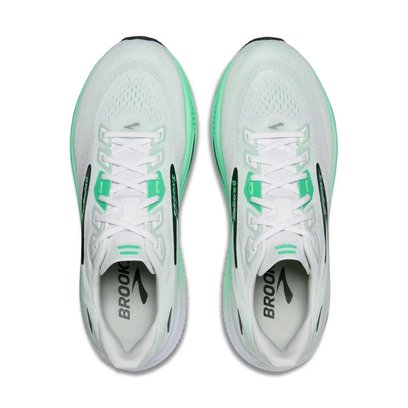 Brooks Ghost 18, Laufschuhe, Herren, White/Spring Bud/Spruce
