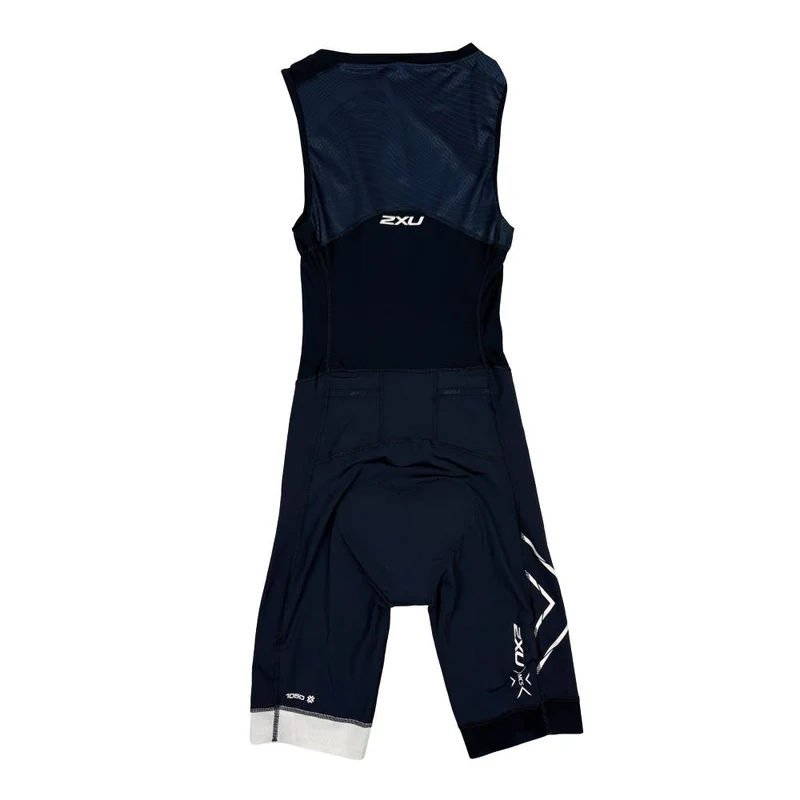 2XU Light Speed Front Zip Trisuit, Herren, outerspace/white, hell-/dunkelblau/weiß