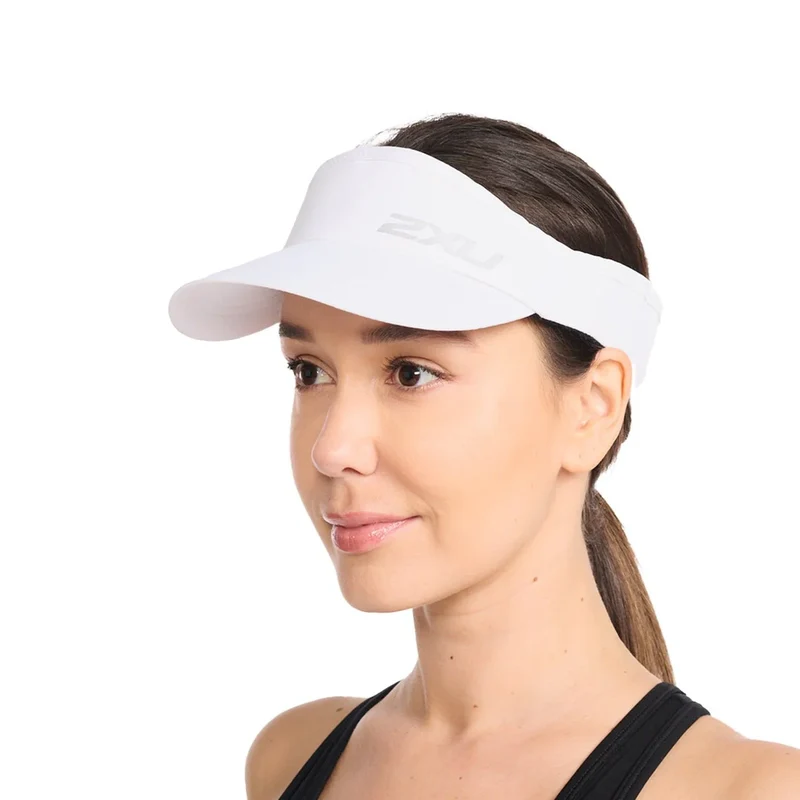 2XU Run Visor Unisex, Weiß, B - Ware, kein Umtausch