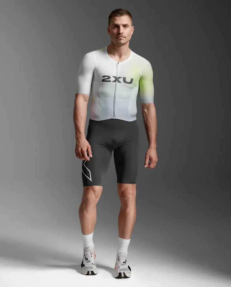 2XU Light Speed React Sleeved Trisuit, Herren, Cool Matcha/India Ink