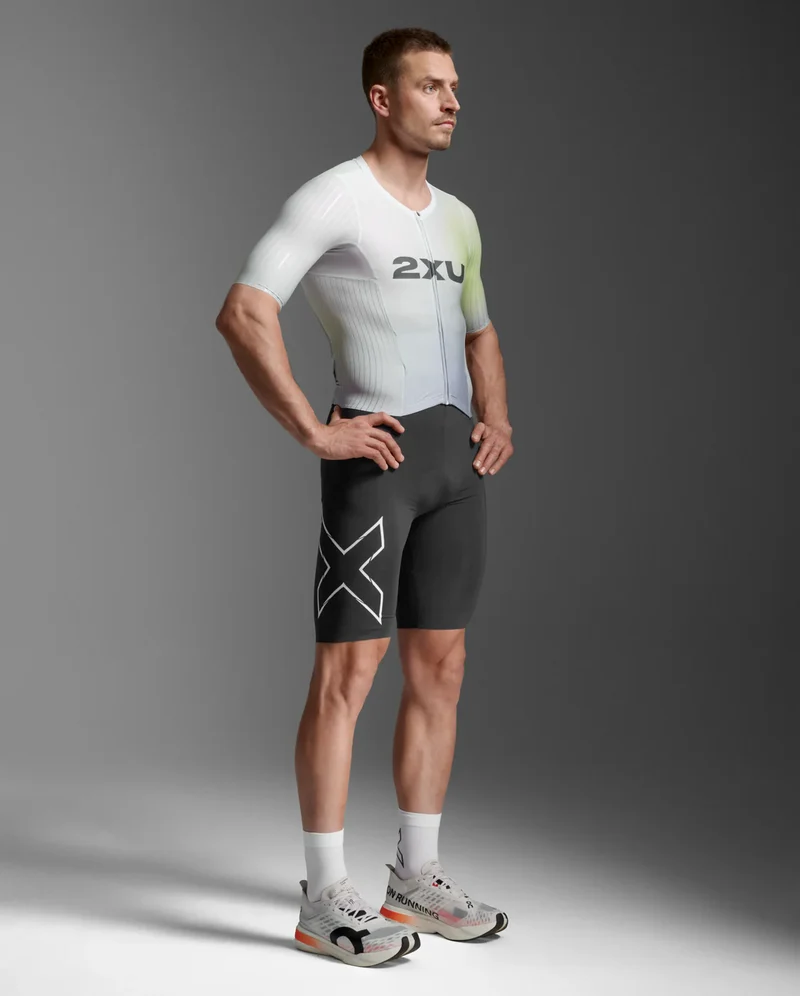 2XU Light Speed React Sleeved Trisuit, Herren, Cool Matcha/India Ink