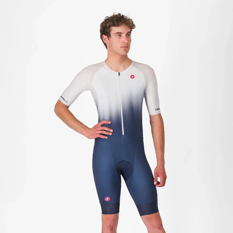 Castelli Core Tri Short Sleeve Trisuit, Herren, Belgian Blue/White