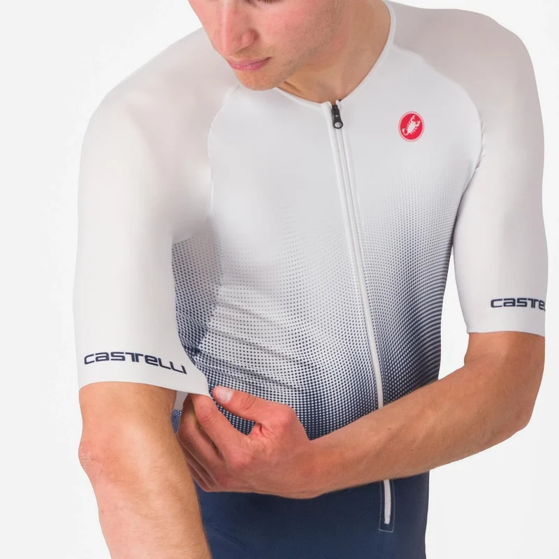 Castelli Core Tri Short Sleeve Trisuit, Herren, Belgian Blue/White