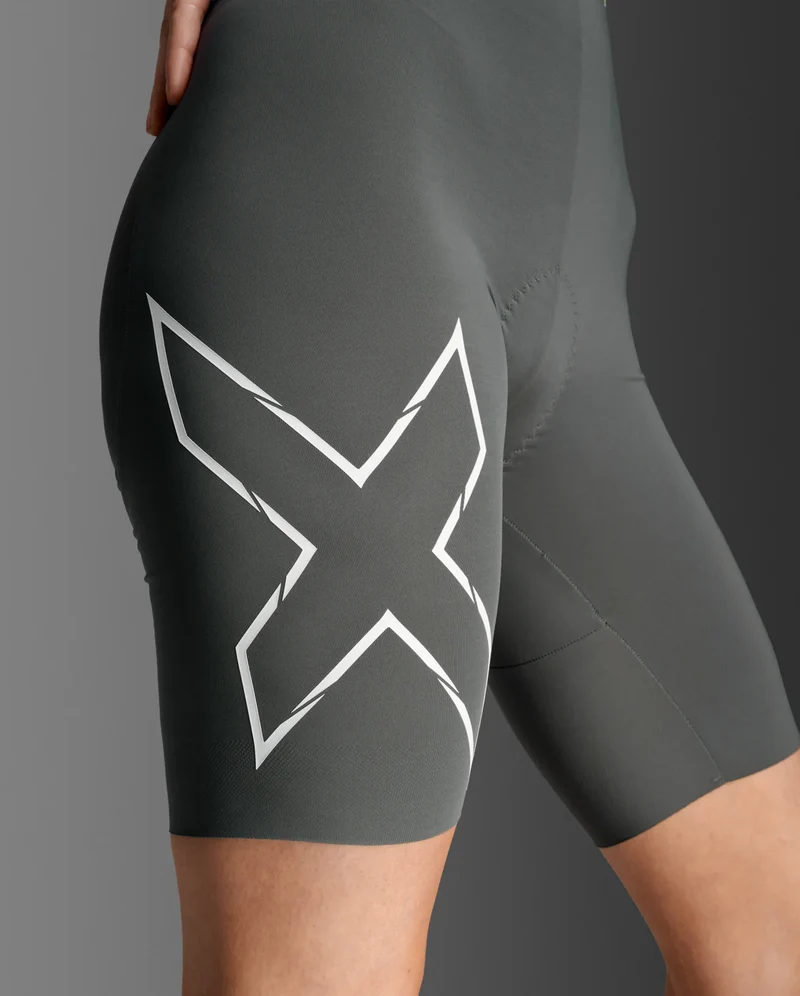 2XU Light Speed React Sleeved Trisuit, Damen, Lemon Juice/Jupiter