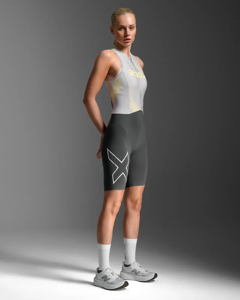 2XU Light Speed React Trisuit, Damen, Lemon Ice/Jupiter