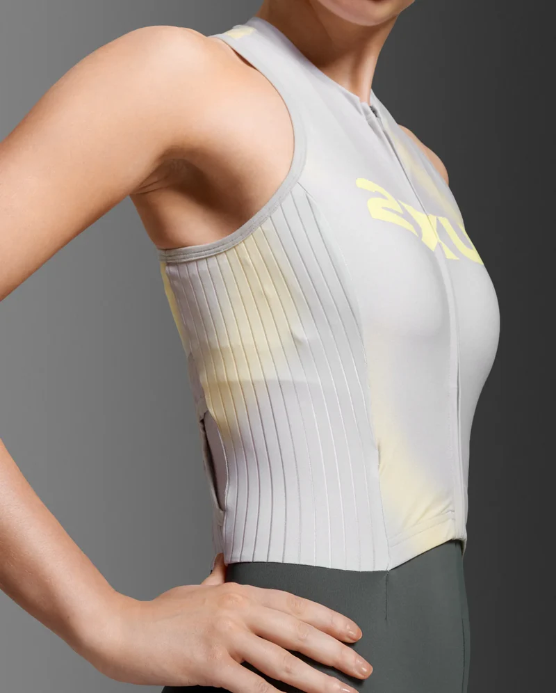 2XU Light Speed React Trisuit, Damen, Lemon Ice/Jupiter